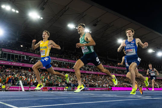 Samuel Pihlström of Sweden celebrates second place in