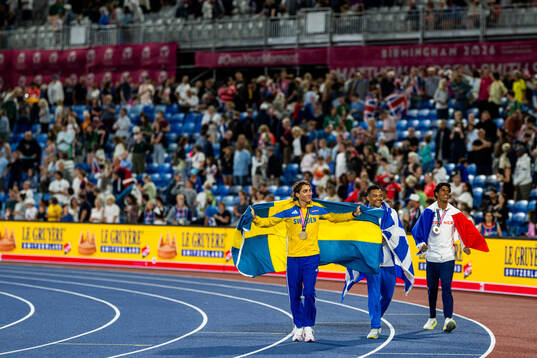 Armand Duplantis of Sweden, Emmanouil Karalis of Greece and