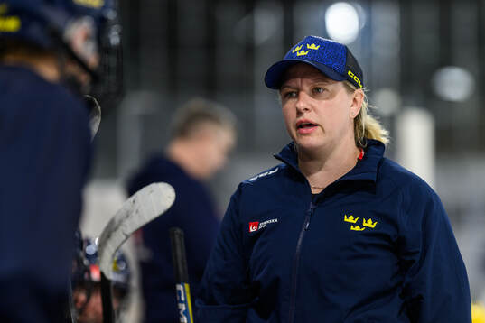 Assistant coach Pernilla Winberg of Sweden at a practice