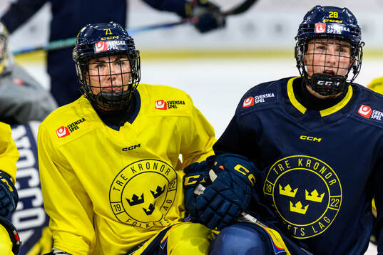 Anna Kjellbin and Jenny Antonsson of Sweden at a practice