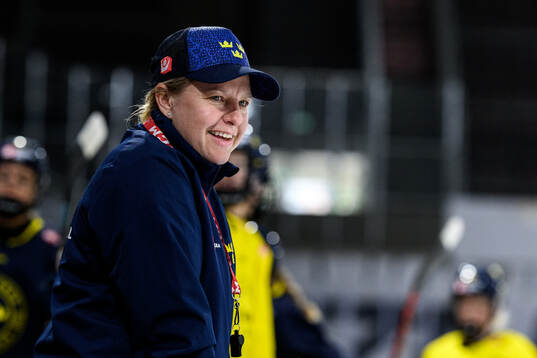 Assistant coach Pernilla Winberg of Sweden at a practice