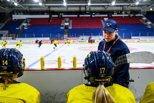 Assistant coach Pernilla Winberg of Sweden at a practice