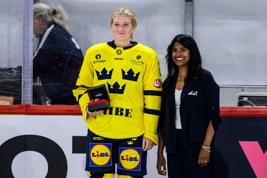 Hilda Svensson of Sweden is rewarded player of the match