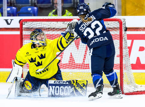 Goaltender Ebba Träff Svensson of Sweden
