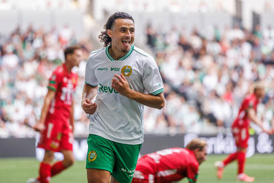Hammarbys Amin Boudri reagerar