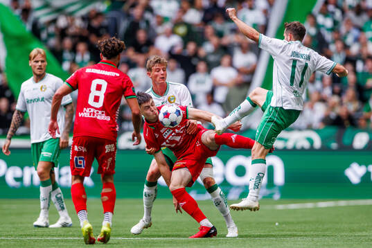 GAIS Samuel Salter mot Hammarbys Frederik Winther och Oscar