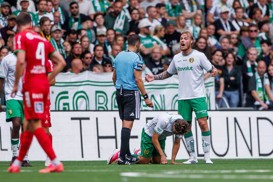 Hammarbys Hampus Skoglund har ont