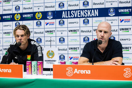 GAIS tränare Fredrik Holmberg och Hammarbys tränare