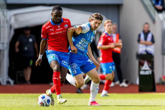 Helsingborgs Adam Akimey och Oddevolds Hugo Engström