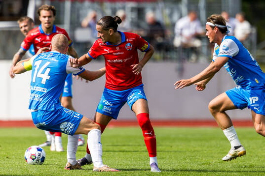 Helsingborgs Ervin Gigovic, Oddevolds Gabriel Sandberg och