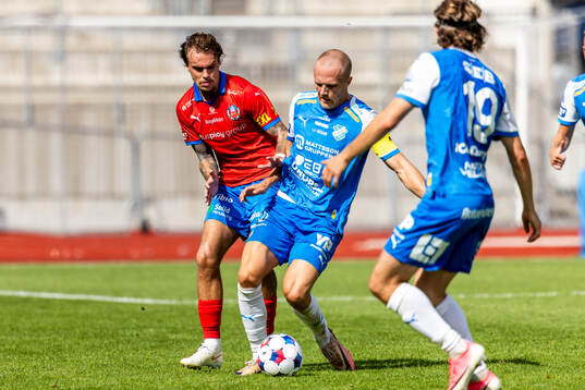 Helsingborgs Julian Larsson och Oddevolds Gabriel Sandberg