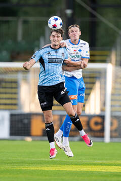 Landskronas Mathias Andreasen och IFK Värnamos Hugo