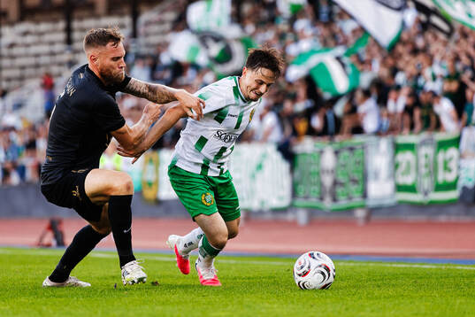 FC Stockholms David Fällman och Hammarbys Oskar Moczarny