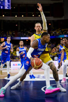 Joel Ayayi of France and Viktor Gaddefors of Sweden
