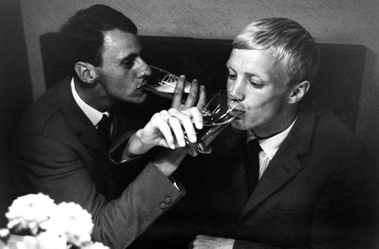 Nöjda stavhoppare John-Erik Blomqvist och Hans Lagerqvist