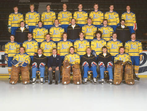 Players and team staff of Sweden pose for a team photo