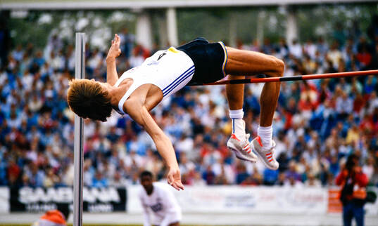 Dietmar Mögenburg of Germany, high jump