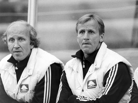 Örebros ledare fr. v Arvi Taaler, Rolf Zetterlund, tränare