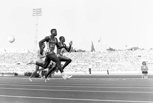 Carl Lewis, USA och Linford Christie, Storbritannien