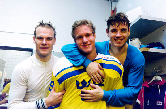 Thomas Rundqvist, Markus Näslund och Håkan Loob, Sverige