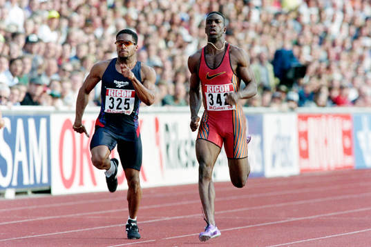 Ato Boldon, Trinidad och Michael Johnson, USA på 200 m
