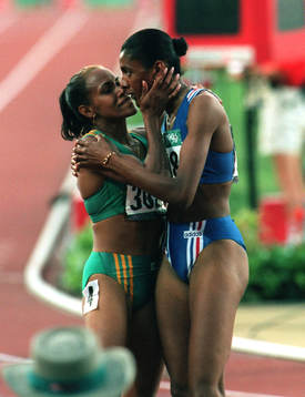 Cathy Freeman, Australien, och Marie-José Perec