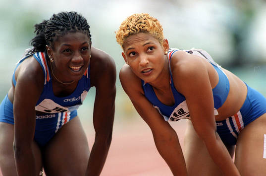 Frederique Banque och Christine Arron, Frankrike
