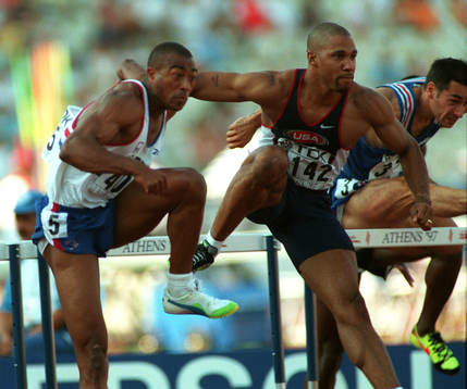 Colin Jackson, Storbritannien, och Mark Crear, USA