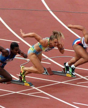 Patricia Girard, Frankrike, och Ludmila Engquist, Sverige